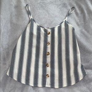 Cute striped tank top w buttons
